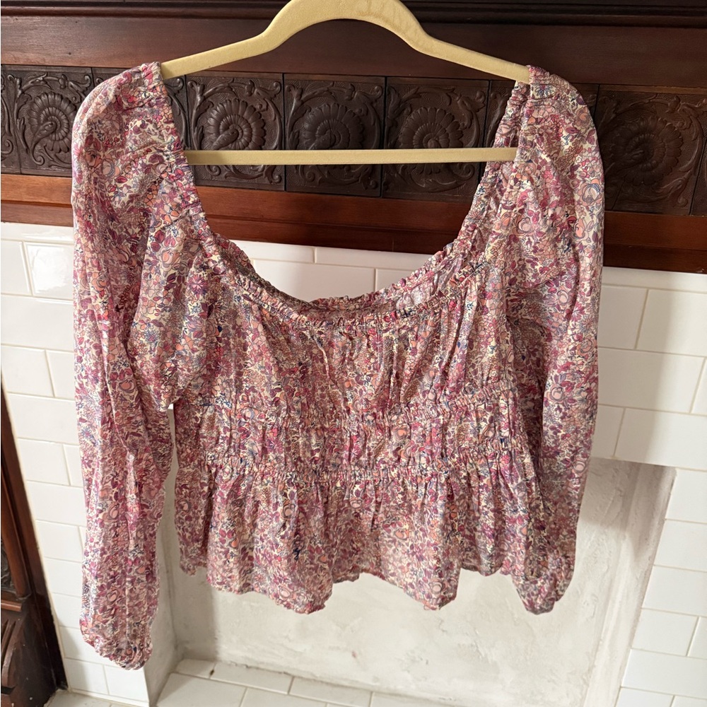 J. Crew Floral Pink Women's Top